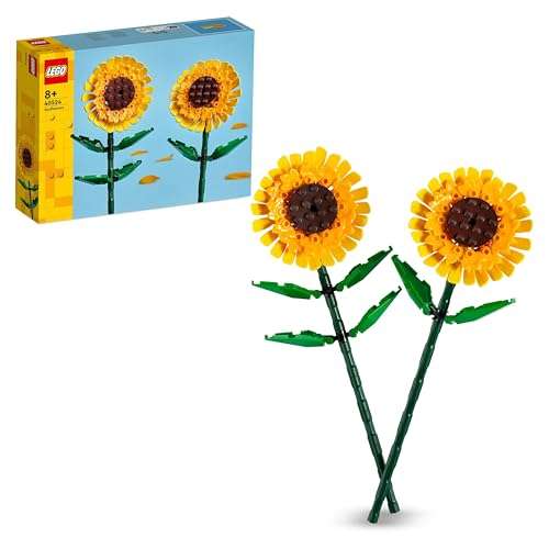 LEGO Creator Sunflowers, Artificial Flowers Building Kit for Kids Aged 8+, Display as Bedroom Accessory or Floral 40524
