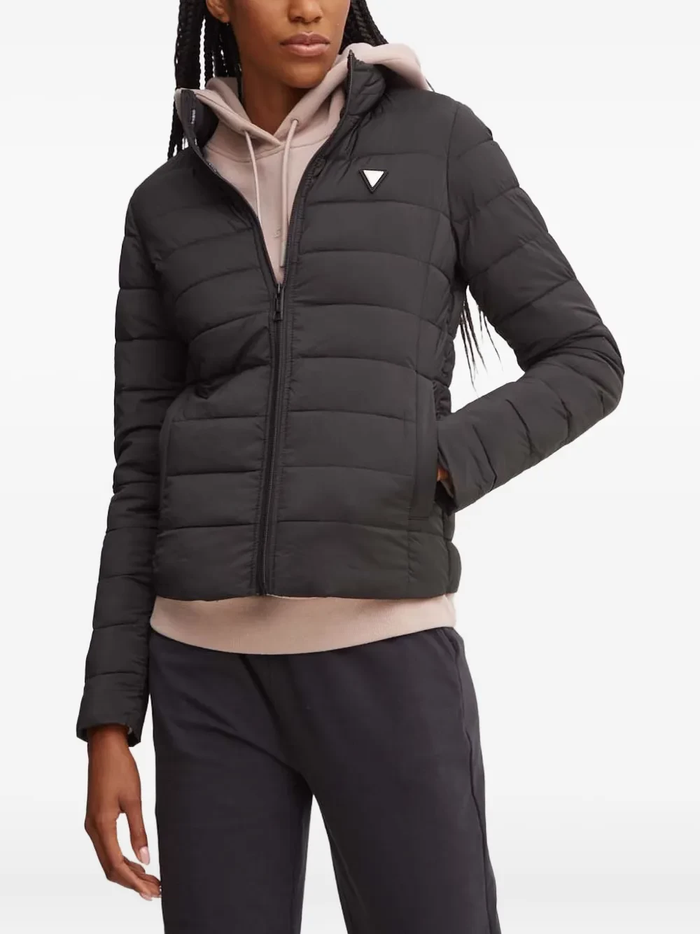 GUESS USA quilted logo-detail puffer jacket